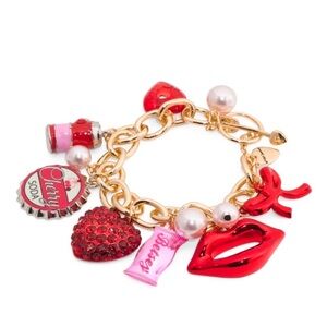 Betsey Johnson love spell Red and Gold Charm Bracelet